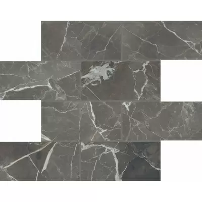 Casa Dolce Casa Stones and More 2.0 756817 Calacatta Black Smooth 6mm Muretto 7.5x7.5 30x30