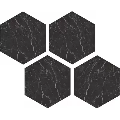 Casalgrande Padana Marmoker 2236121 Esagoni Nero Creta Lucido 21,5x25