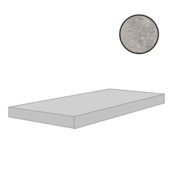 Cerim Ceramiche Match Up 772351 Cemento Earl Grey Comfort Angolo Gradino Sx 33x120