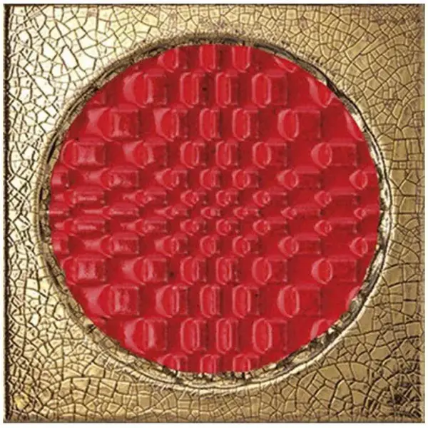 Iris Ceramica Citta di faenza 511059 Rosso Decoro Oro Glossy 15x15