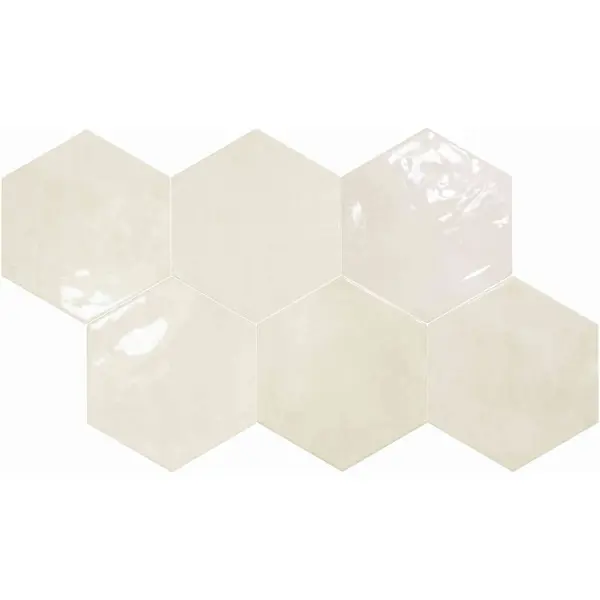 DNA Tiles Spark 130059 Ivory Glossy Hex 15x17,3 - керамическая плитка и керамогранит