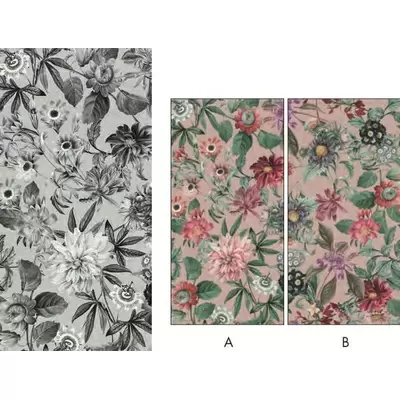 Ornamenta Mini Operae OP60120FLBW Floral Black & White 60x120