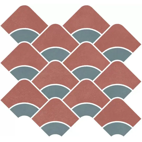 Kerama Marazzi Таделакт KMD2HID012BR Наборный Красный, Зелёный Матовый Обрезной 28x30
