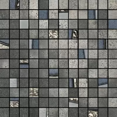 Casalgrande Padana Metallica 6701394 Mosaico Inox Lappato Su Rete 30x30