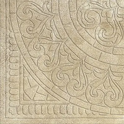 Tagina Apogeo14 Angolo Rosone A Rilievo In Tinta Tortora 35x35