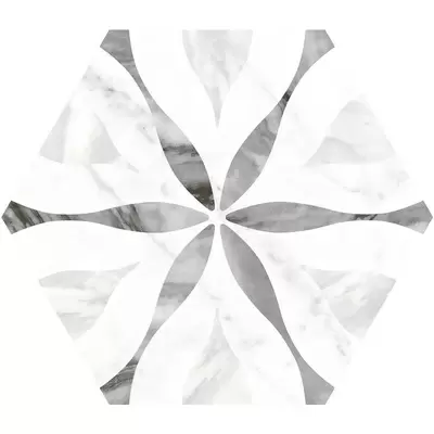 Equipe Bardiglio 23772 Hexagon Flower 17.5x20
