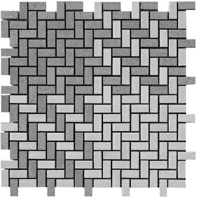 Casalgrande Padana Cemento 3744433 Mosaico Tessuto Rasato Grigio Bianco 25,1x25,1