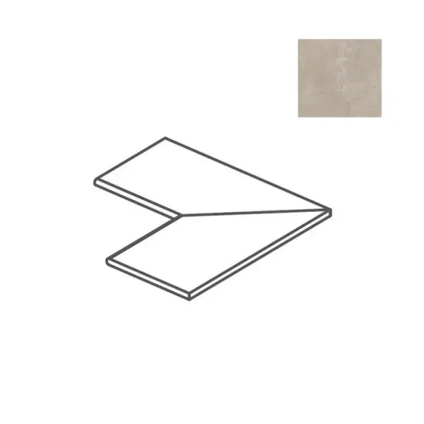 Impronta italgraniti Calcis CL04D8R Angolare Dx Con Toro Corda 40x80 - керамическая плитка и керамогранит