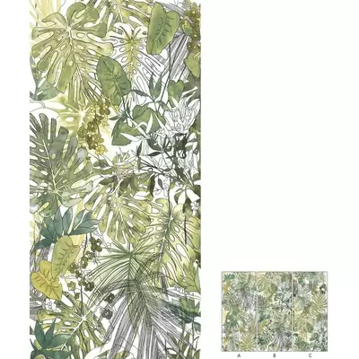 Ornamenta Operae OP120278FQGN Flora Equatoriale Green 120x278