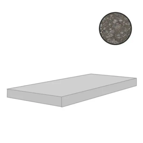 Cerim Ceramiche Match Up 772357 Ceppo Coffee Mix Angolo Gradino Sx 33x120