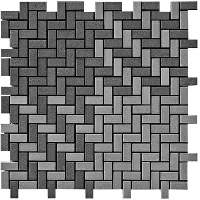 Casalgrande Padana Cemento 3744462 Mosaico Tessuto Rasato Antracite Grigio 25,1x25,1