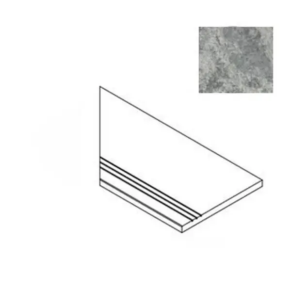 Atlas Concorde Russia Forte Dei Marmi Quark 620040000177 Persian Grey Gradino Bordo Sx 30x60