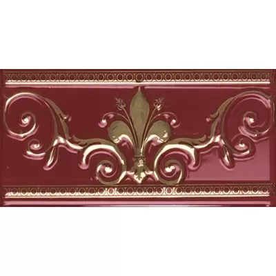 Almera Ceramica Noblesse Cenefa Burdeos Gold 20x10