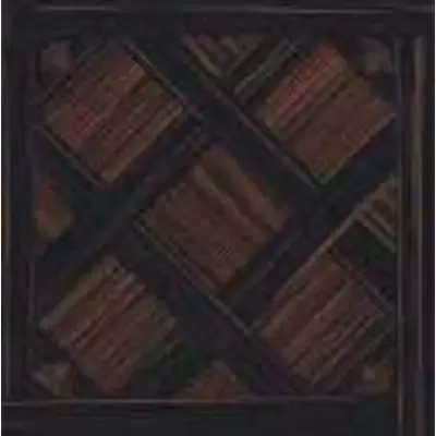 Versace Villa 49020 Ebano Nero-Roso Cassettonato Intreccio Naturale 58,5x58,5