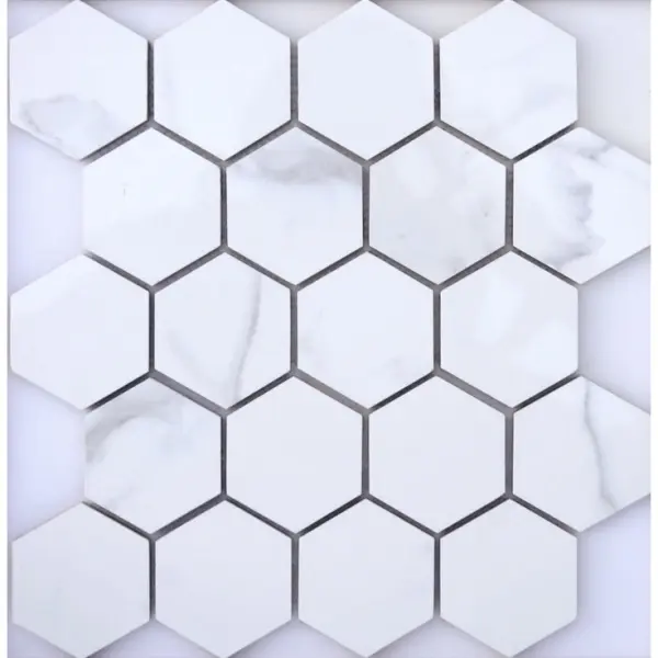 Caramelle Marble Porcelain Calacatta Hexagonal Pol 30,8x36,7 - керамическая плитка и керамогранит