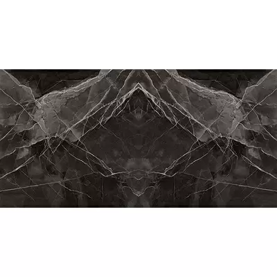 Kutahya Seramik Black Calacatta Book Match Kristal Rectified Parlak Nano 120x240