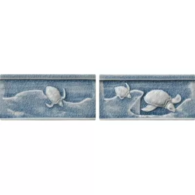 Settecento The Traditional Style 30526 Turtles A-B Light Blue Listello 7,5x15
