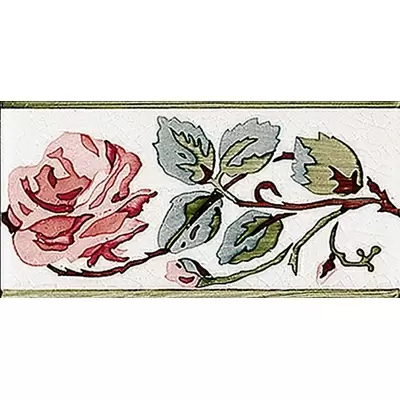 Adex Modernista Cenefa Rosas PB Carmin 7.5x15