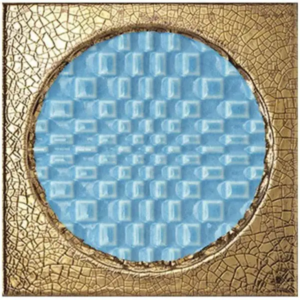 Iris Ceramica Citta di faenza 511062 Azzurro Decoro Oro Glossy 15x15