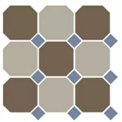 TopCer Octagon Coffe Brown Beige Blue Cobalt 30x30
