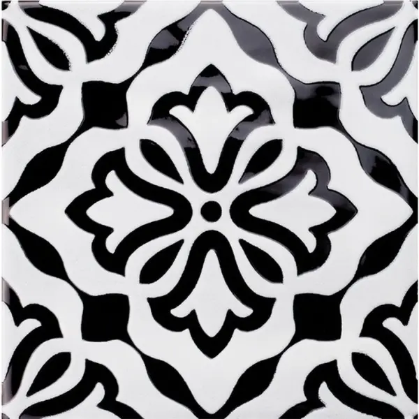 Quintessenza Ceramiche Genesi26 Antracite Lucido Deco 4 13,2x13,2