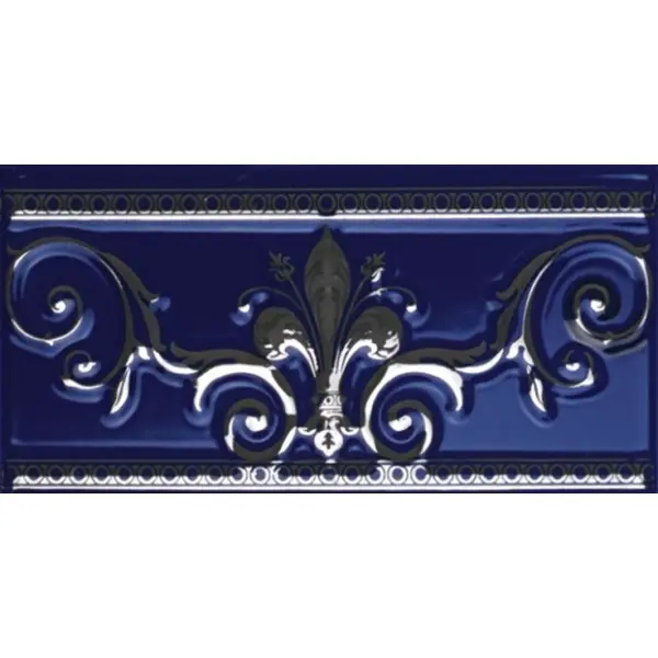 Ape ceramica Lord + Noblesse Cenefa Cobalto Silver 20x10