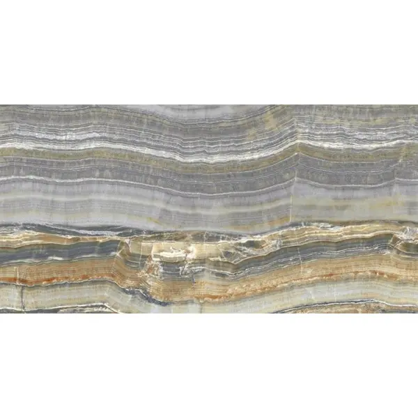 Ariostea Ultra Onici UO6SK37557 Grey Onyx Vein Cut Silky 6mm 37,5x75
