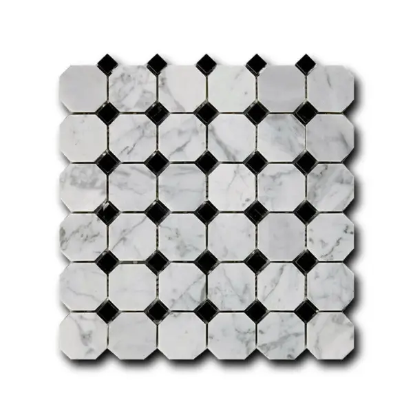 Art&Natura Octagon Pattern Bianco Carrara + Nero Marquina 30,5x30,5