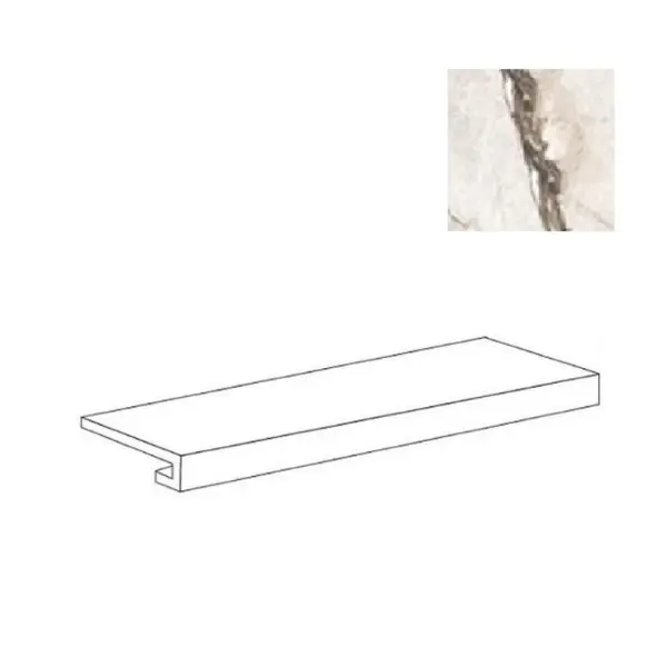 Flaviker PI.SA Supreme Hedonism 0017907 Gradone Top Quarzite Sky Lux 3D Ret 32x120 - керамическая плитка и керамогранит