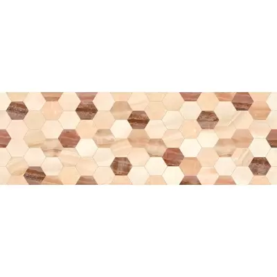 Undefasa Ceramica Onice Decorado Hexagon Beige 75x25