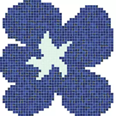 Bisazza Decori 20 06001207VL Fiore Blu Grande 95x95