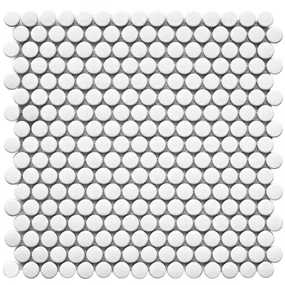 Starmosaic Homework NK41000 Penny Round White Matt 31.5x30.9