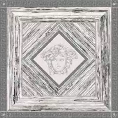 Versace Villa 49103 Rosone Ziricote Bianco-Nero-Platino Naturale 117,2x117,2
