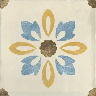 Serenissima Cir Via Emilia Inserto Fiore Crema 20x20