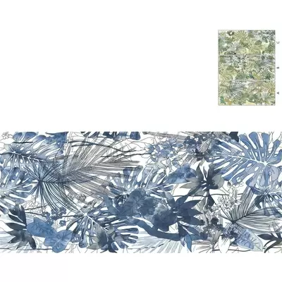 Ornamenta Operae OP120278FQBL Flora Equatoriale Blue 120x278