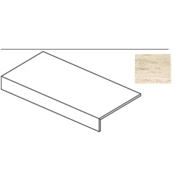 Impronta italgraniti I Travertini TR04LBA2A Beige Cross Cut Elemento a L 20mm 60x120x6,5