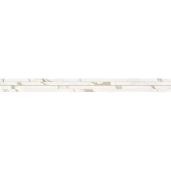 Impronta italgraniti Marble Touch MT02L10 Calacatta Top Listello SQ 10x120 - керамическая плитка и керамогранит
