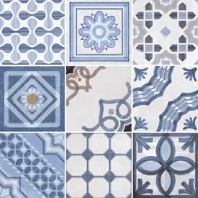 Ceramica Fioranese Cementine Shine CSH20B Mix Blue 20x20