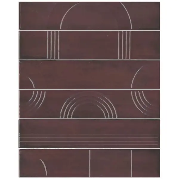 Kerama Marazzi Мажорель KMP3STA006RN6X Бордовый глянцевый (из 6 частей 6х28,5) 28,5x36