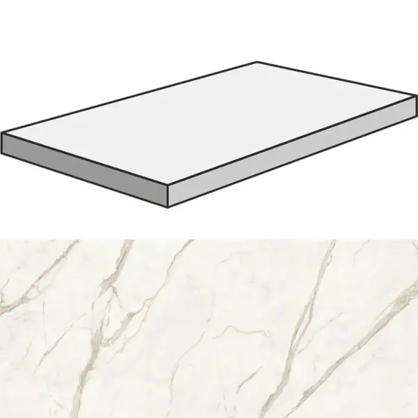 Impronta italgraniti Marble Touch MT02GT3 Calacatta Top G One Tor SQ Lap 33x120 - керамическая плитка и керамогранит