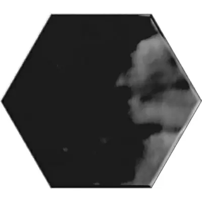 Ribesalbes Geometry Hex Black Glossy 15x17.3