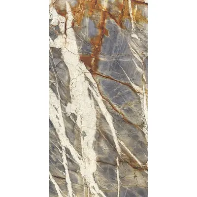 Ariostea Ultra Marmi UM6L300692B Blue Tempest Block B Luc Shiny 6mm 150x300