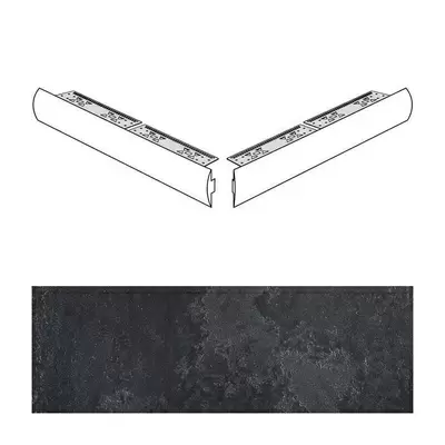 La Fabbrica Ceramiche Pietra lavica Torello Angolo Per Gradino Gryphea 4x60