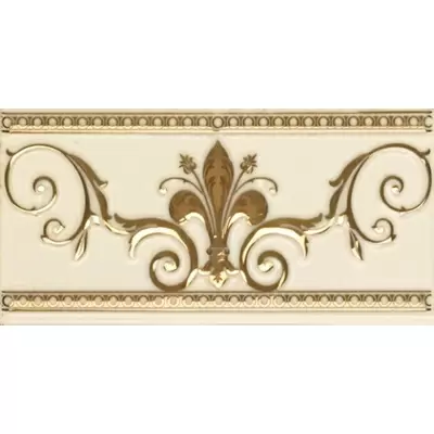 Almera Ceramica Noblesse Cenefa Marfil Gold 20x10