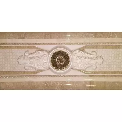 Navarti Daino Cenefa Central +Roseton Daino Natural 12x25