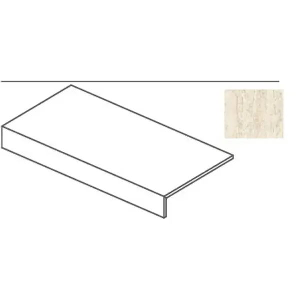 Impronta italgraniti I Travertini TR02LBA2A Bianco Cross Cut Elemento a L 20mm 60x120x6,5