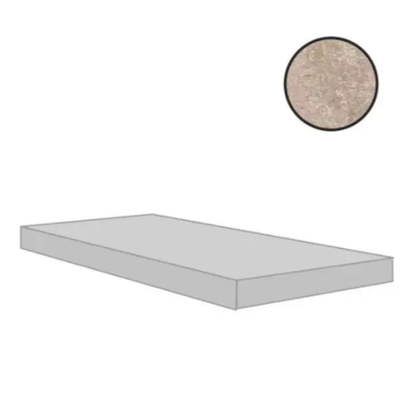 Cerim Ceramiche Match Up 772277 Cemento Cookie Comfort Angolo Gradino Dx 33x120