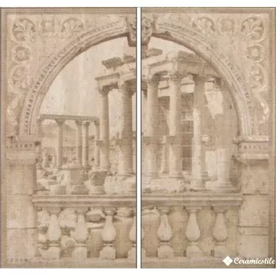 Saloni Ceramica Tivoli Mural Poseidon Mate Crema 62x60