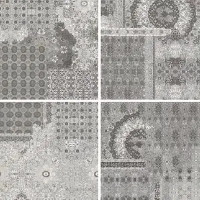 Serenissima Cir Riabita il  Cotto Naturale Grey Inserto Pattern S/4 40x40