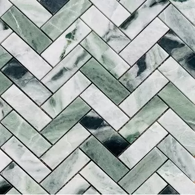 Caramelle Pietrine 7 мм Onice Verde oliva Pol fish 23x73x7 29,8x29,8